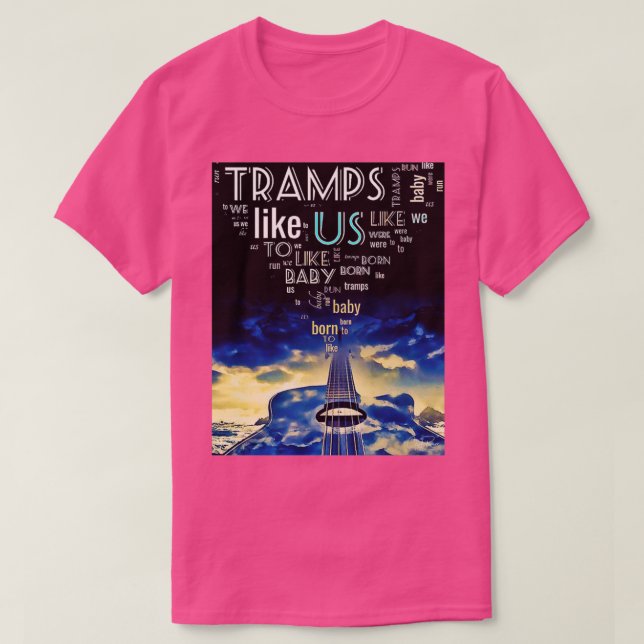 Wordart Tramps som US 2 WallsOfFameAust T Shirt (Design framsida)