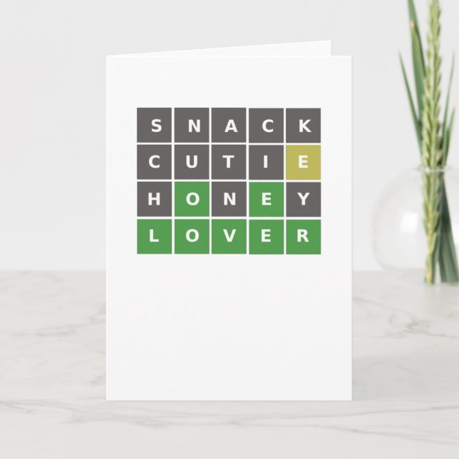 Wordle Alla hjärtans / årsdagskort Kort (Framsida)