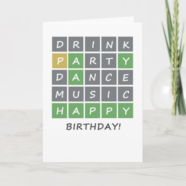 Wordle Birthday Card Tack Kort (Framsida)