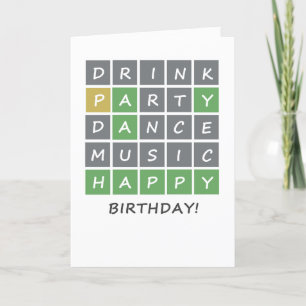 Wordle Birthday Card Tack Kort