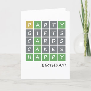 Wordle Birthday Card Tack Kort