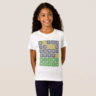 Wordle Puzzle "Miami Beach" T-Shirt 4