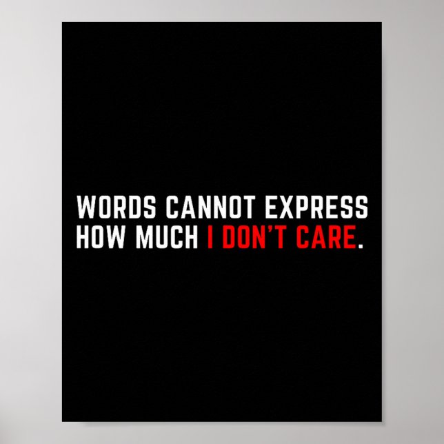 Words Cannot Express How Much I Don't Care  Poster (Framsidan)