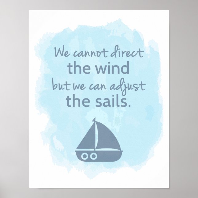 Words of Wisdom Nautical Sail boat Quote Poster (Framsidan)