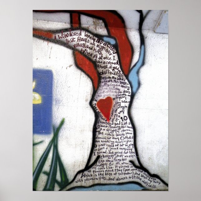 Wordsworth Dikt Träd Graffiti Poster (Framsidan)