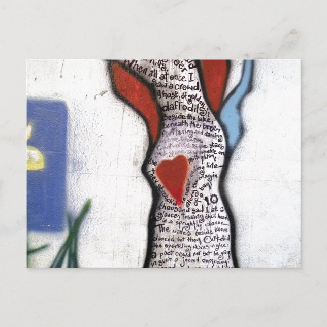 Wordsworth Poem Träd Graffiti Vykort (Framsida)