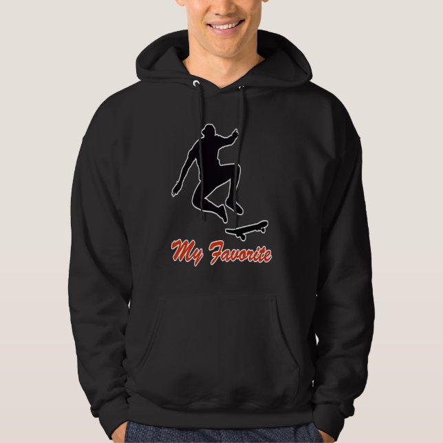 Work and life balance Favourite hobby skateboardin Hoodie (Framsida)