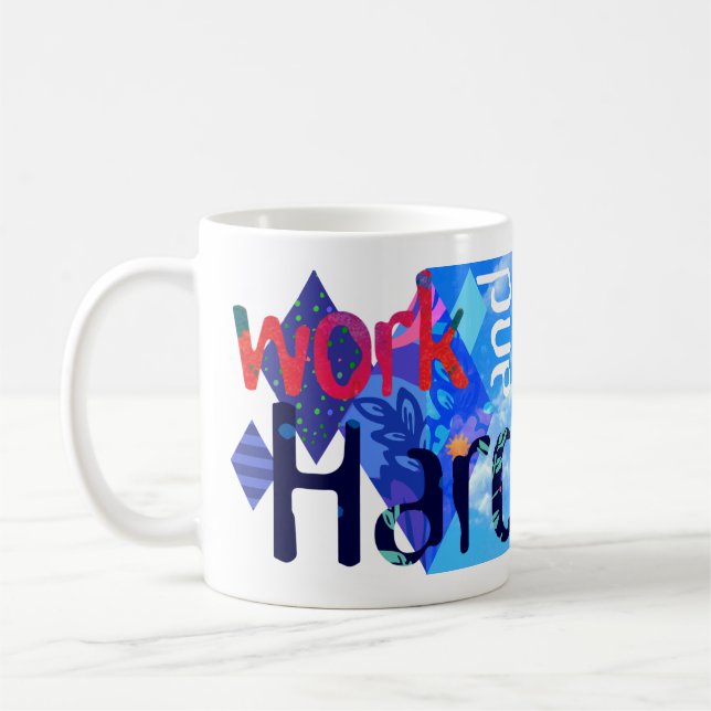 "Work&Be" blå mugg (Vänster)