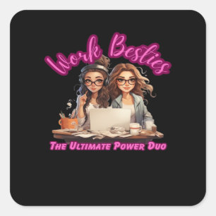 Work Besties Ultimate Energy Duo Fyrkantigt Klistermärke