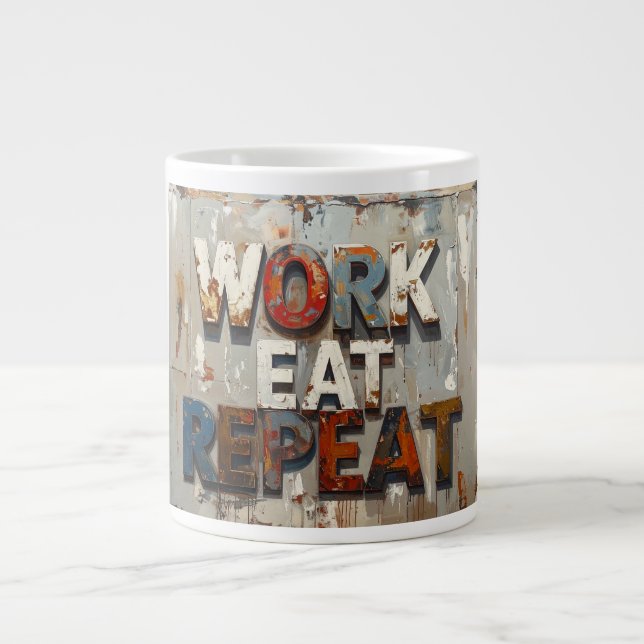 Work eat repeat jumbo mugg (Framsidan)