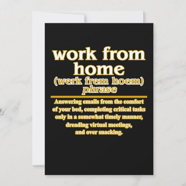 Work From Home Definition Employees Officer Worker Inbjudningar (Framsida)