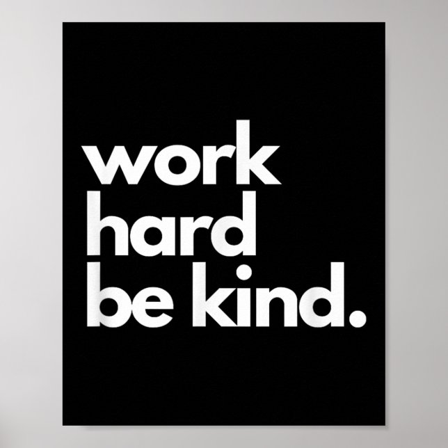 Work Hard Be Kind Insrational Motivational Workout Poster (Framsidan)