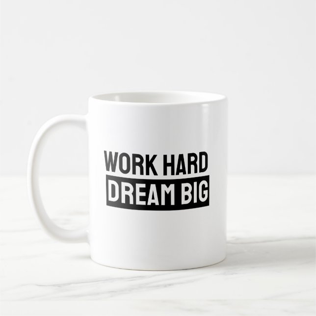 Work Hard Dream Big – Classic Black Mug Kaffemugg (Vänster)