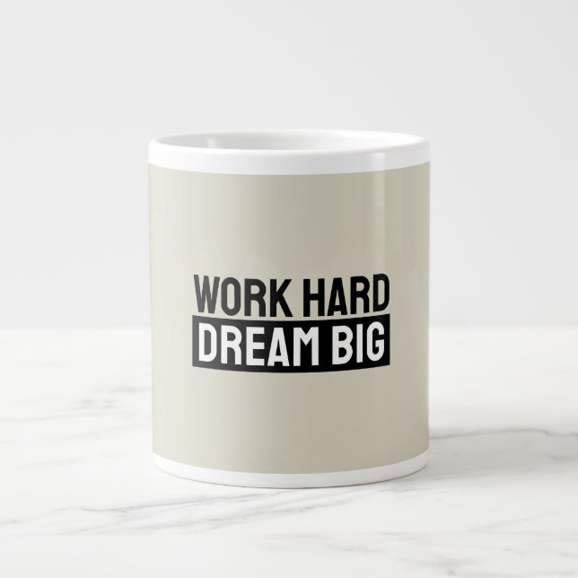 Work Hard Dream Big Motivational Inspirational Jumbo Mugg (Framsidan)