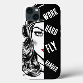 WORK hard Fly Harder, Pilot Woman,Aviation