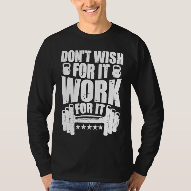 Work Hard Motivational Dedicated Gym Exercise Insp T Shirt (Framsida)