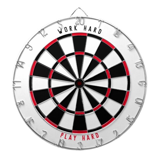 "WORK HARD PLAY HARD" Office Game Room Black/Red D Darttavla (Framsidan)