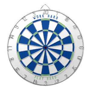 "WORK HARD PLAY HARD" Office Game Room Blue/Grönt Darttavla