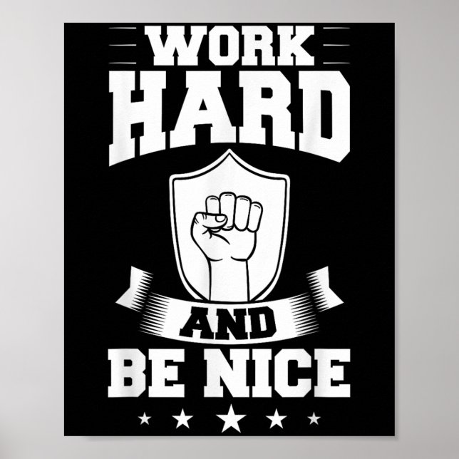 Work Hard Quotes Insration Motivational Saying  Poster (Framsidan)