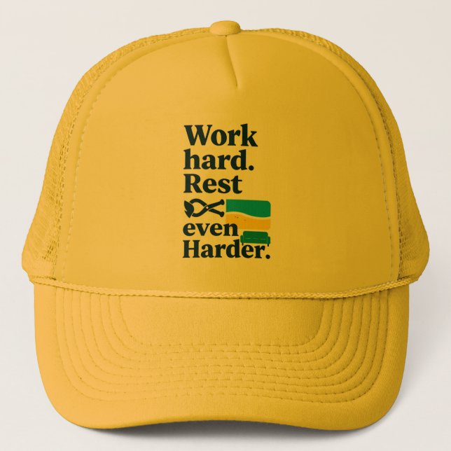 Work Hard Rest Even Harder Beach Lifestyle Design Keps (Framsida)