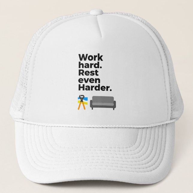 Work Hard Rest Even Harder Minimal Quote Design Keps (Framsida)