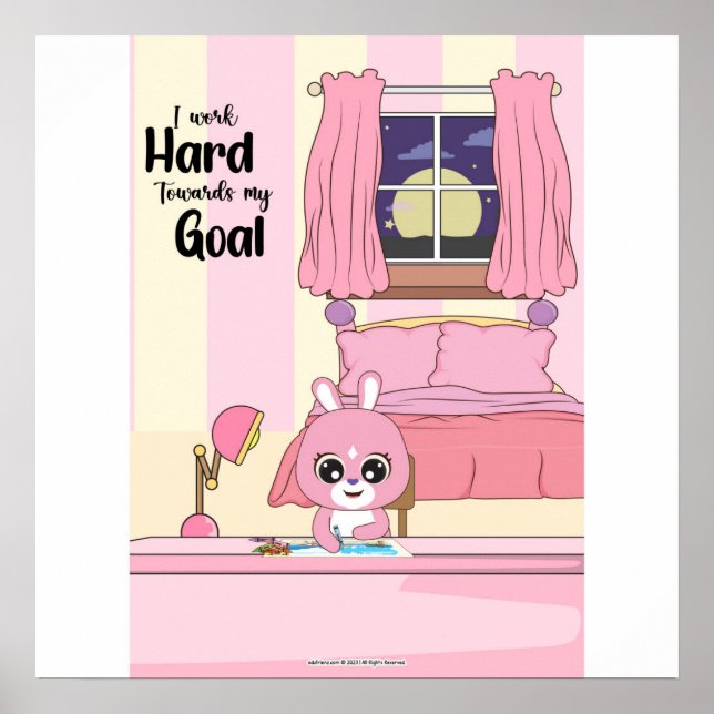 work hard towards goals Wall art Poster (Framsidan)