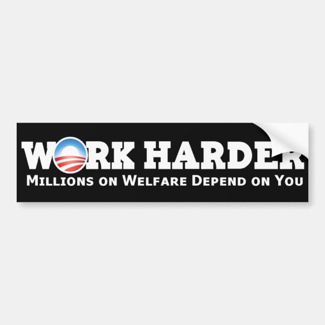 Work Harder anti-obama Bildekal (Framsidan)