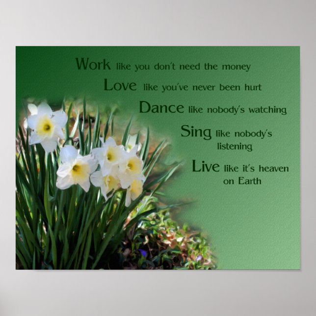 Work Kärlek Dance Daffodils inspirationsoffert Poster (Framsidan)