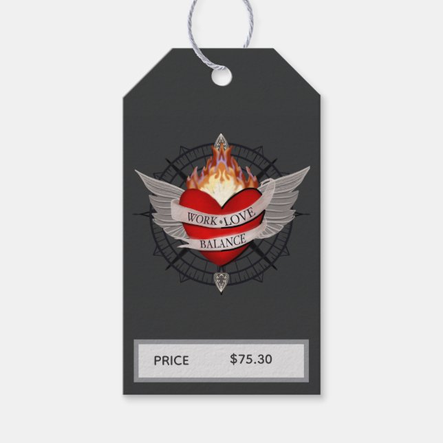 Work Love Balance Compass Price Presentetikett (Framsidan)