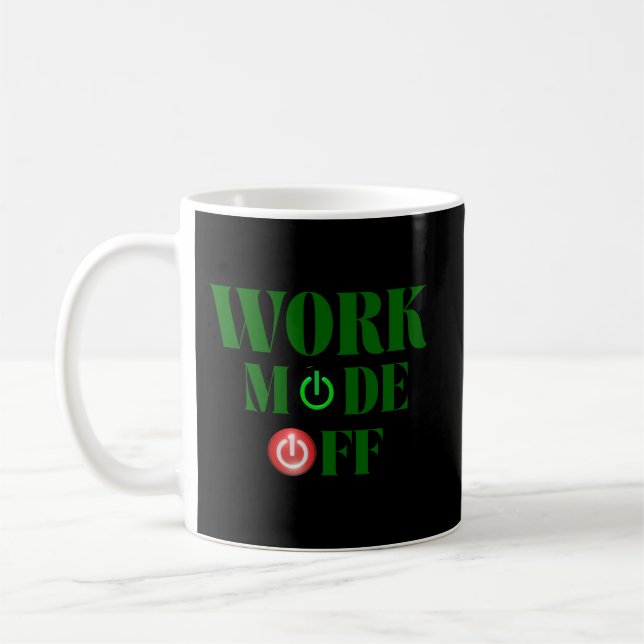 Work Mode Off Funny Office Power Button Coffee Kaffemugg (Vänster)