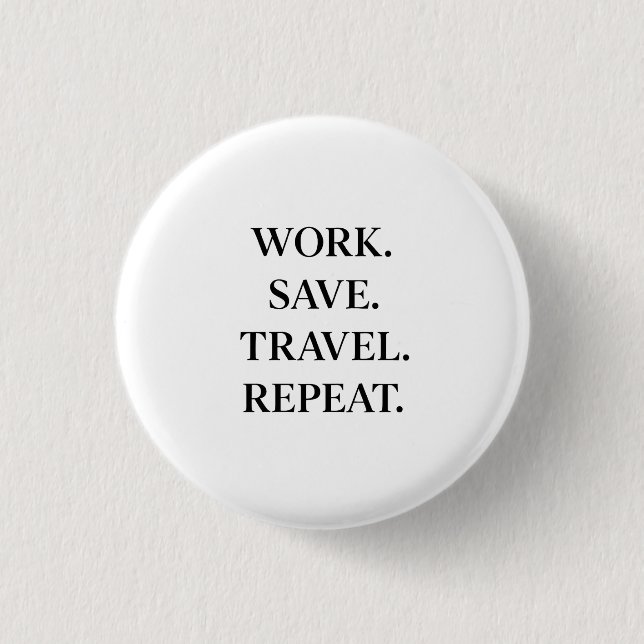 Work. Save. Travel. Repeat. Knapp (Framsida)