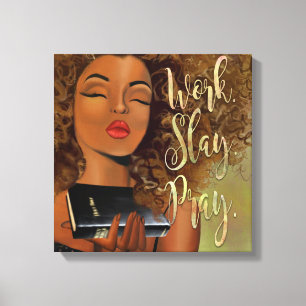 Work.Slay. Be. Bekräftelse Canvastryck