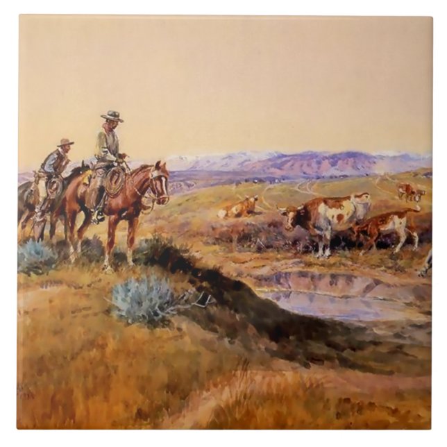 “Worked Over” Western Art by Charles M Russell Kakelplatta (Framsidan)