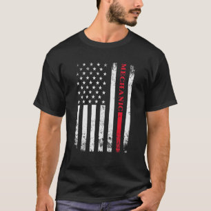 Worker American Distress Flagga Car Mechanic Ameri T Shirt