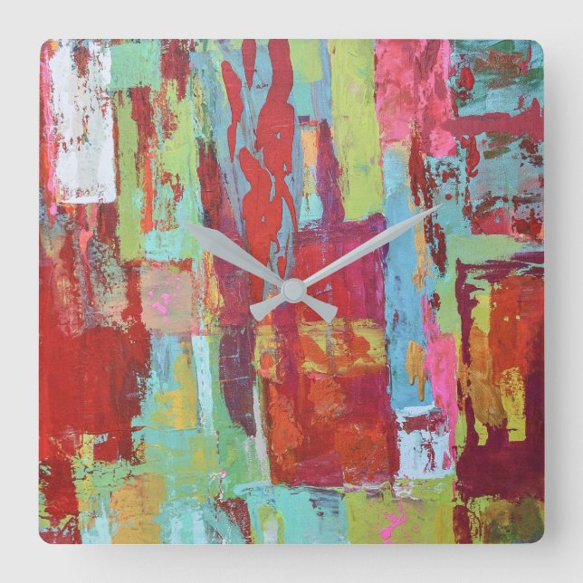 WorkGirl Wall Clock Fyrkantig Klocka (Framsida)