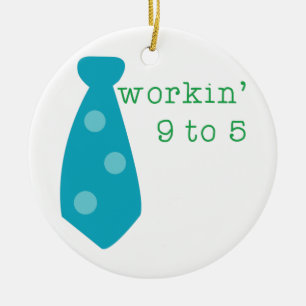 Workin 9 till 5 julgransprydnad keramik