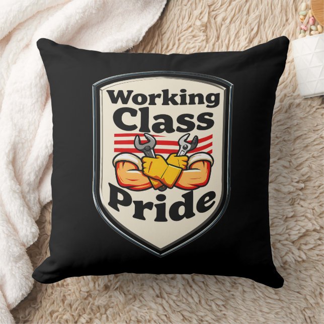 Working Class Pride Badge – Blue Collar Worker Kudde (Filt)