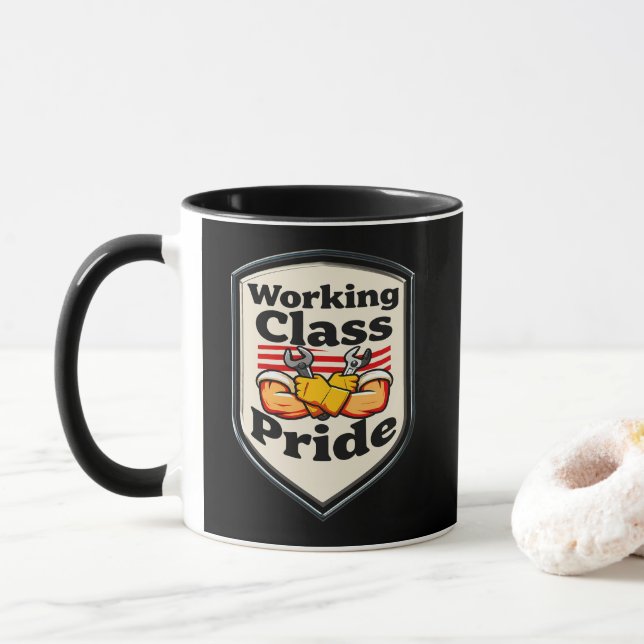 Working Class Pride Badge – Blue Collar Worker Mugg (Med munk)