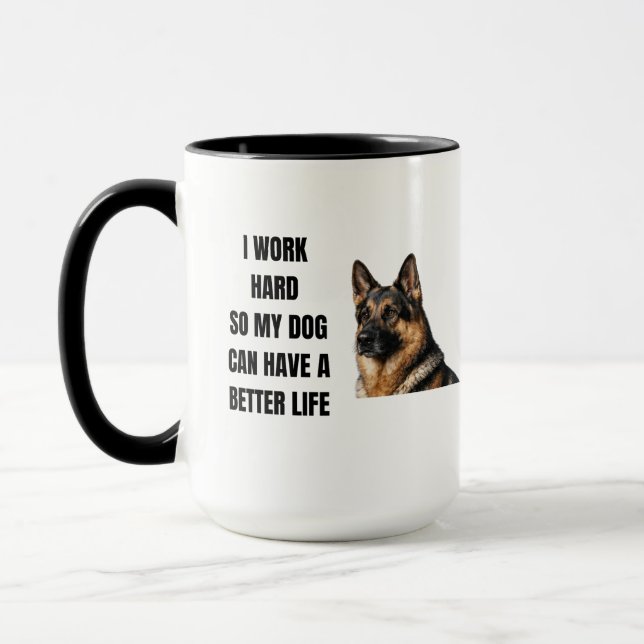 Working Hard for My German Shepherd Mugg (Vänster)