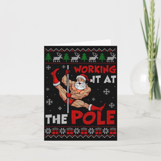 Working It At The Le Funny Santa Dancing Ugly Chri Kort (Framsida)