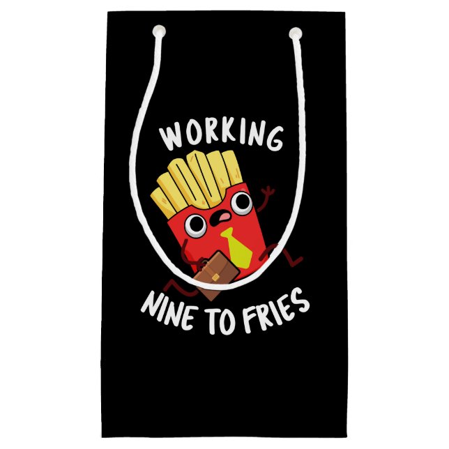 Working Nine To Fries Roliga Fries Skämt Mörk Bakg (Framsidan)