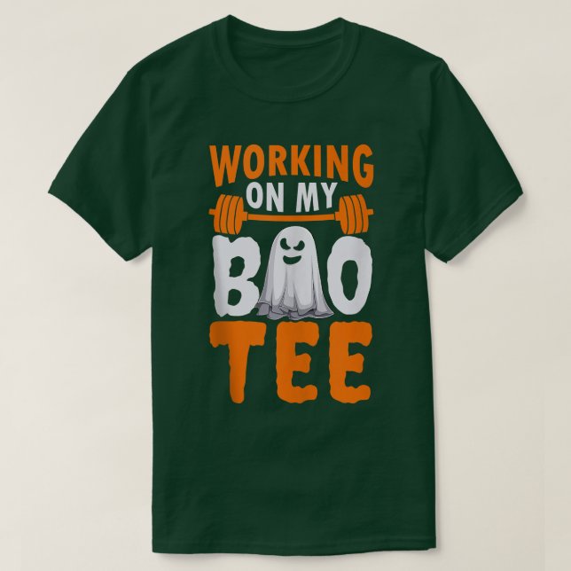 Working On My Boo Tee Funny Halloween Workout Weig (Design framsida)