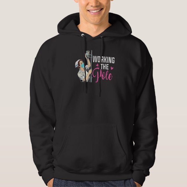 Working The Pole Nurse  Hoodie (Framsida)
