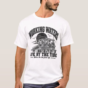 Working Waters Life by the Tide Black Ink T Shirt