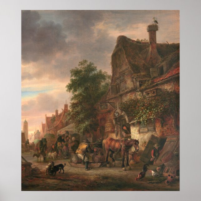 Workman & Inn - Isack van Ostade Fine Art Poster (Framsidan)
