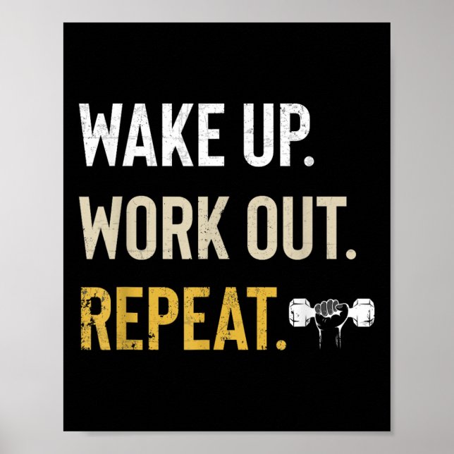 Workou Wake Up Insrational And Motivational Gym Gi Poster (Framsidan)
