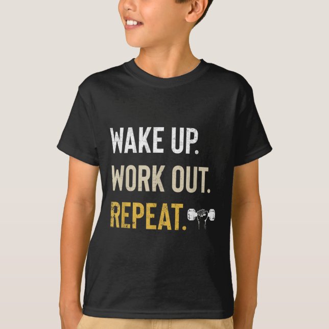 Workou Wake Up Insrational And Motivational Gym Gi T Shirt (Framsida)
