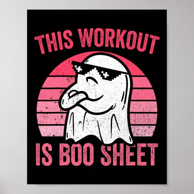 Workout är Boo Lakan Halloween Gym Ghost Poster (Framsidan)