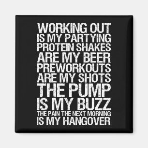 Workout är mitt parti - Gym Motivational Magnet