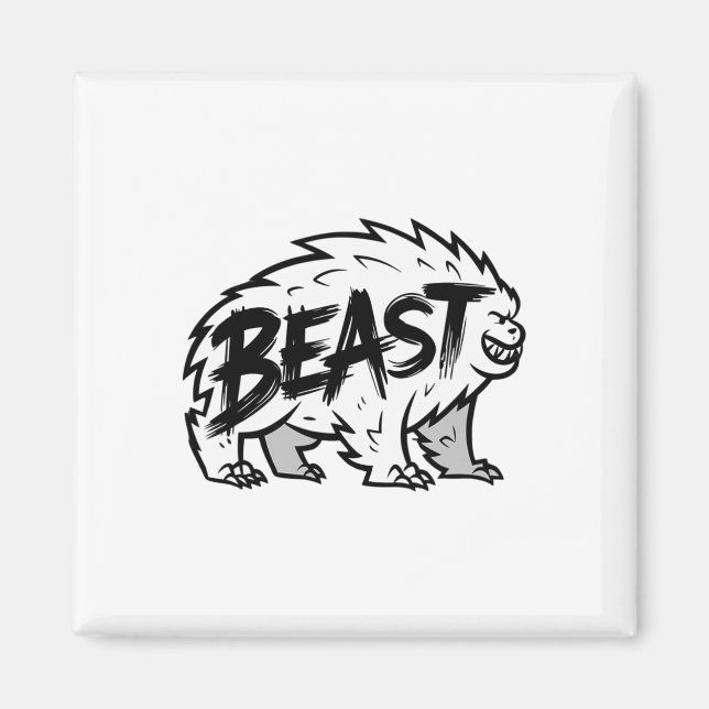 Workout Beast Gym Bodybuilding Training Fitness me Magnet (Framsidan)